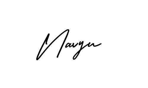 Navyu stylish signature style. Best Handwritten Sign (AmerikaSignatureDemo-Regular) for my name. Handwritten Signature Collection Ideas for my name Navyu. Navyu signature style 3 images and pictures png