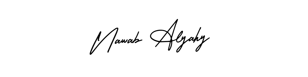 How to make Nawab Alyahy name signature. Use AmerikaSignatureDemo-Regular style for creating short signs online. This is the latest handwritten sign. Nawab Alyahy signature style 3 images and pictures png