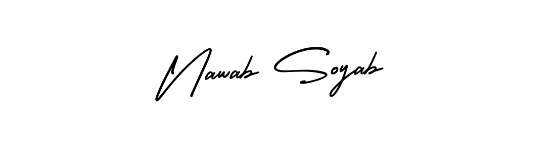 Also You can easily find your signature by using the search form. We will create Nawab Soyab name handwritten signature images for you free of cost using AmerikaSignatureDemo-Regular sign style. Nawab Soyab signature style 3 images and pictures png