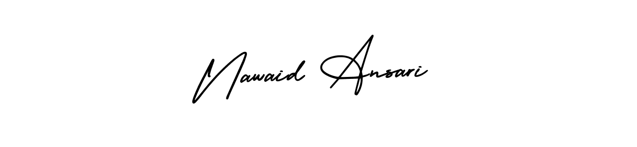 The best way (AmerikaSignatureDemo-Regular) to make a short signature is to pick only two or three words in your name. The name Nawaid Ansari include a total of six letters. For converting this name. Nawaid Ansari signature style 3 images and pictures png