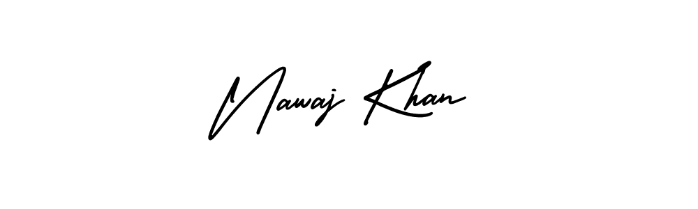 You should practise on your own different ways (AmerikaSignatureDemo-Regular) to write your name (Nawaj Khan) in signature. don't let someone else do it for you. Nawaj Khan signature style 3 images and pictures png