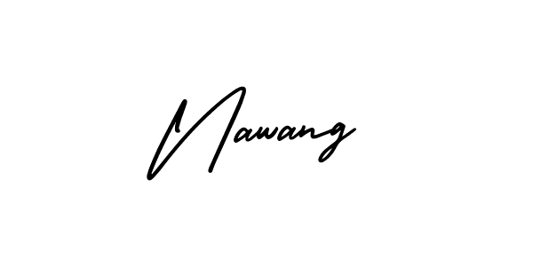 The best way (AmerikaSignatureDemo-Regular) to make a short signature is to pick only two or three words in your name. The name Nawang include a total of six letters. For converting this name. Nawang signature style 3 images and pictures png