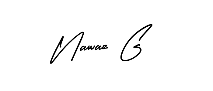 How to make Nawaz G name signature. Use AmerikaSignatureDemo-Regular style for creating short signs online. This is the latest handwritten sign. Nawaz G signature style 3 images and pictures png