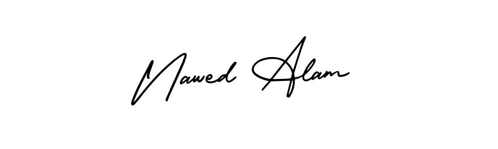 Use a signature maker to create a handwritten signature online. With this signature software, you can design (AmerikaSignatureDemo-Regular) your own signature for name Nawed Alam. Nawed Alam signature style 3 images and pictures png