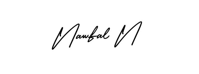 How to Draw Nawfal N signature style? AmerikaSignatureDemo-Regular is a latest design signature styles for name Nawfal N. Nawfal N signature style 3 images and pictures png