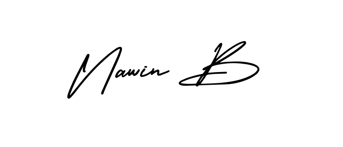 Nawin B stylish signature style. Best Handwritten Sign (AmerikaSignatureDemo-Regular) for my name. Handwritten Signature Collection Ideas for my name Nawin B. Nawin B signature style 3 images and pictures png