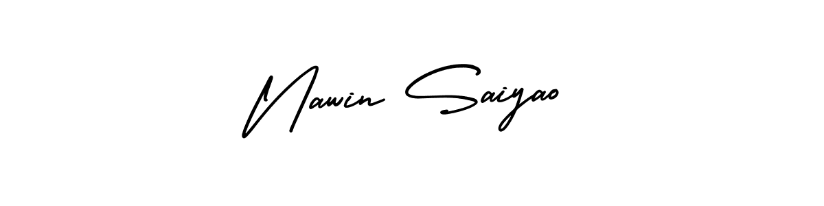 How to make Nawin Saiyao signature? AmerikaSignatureDemo-Regular is a professional autograph style. Create handwritten signature for Nawin Saiyao name. Nawin Saiyao signature style 3 images and pictures png