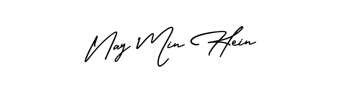 Also You can easily find your signature by using the search form. We will create Nay Min Hein name handwritten signature images for you free of cost using AmerikaSignatureDemo-Regular sign style. Nay Min Hein signature style 3 images and pictures png