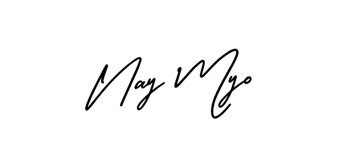 How to make Nay Myo signature? AmerikaSignatureDemo-Regular is a professional autograph style. Create handwritten signature for Nay Myo name. Nay Myo signature style 3 images and pictures png