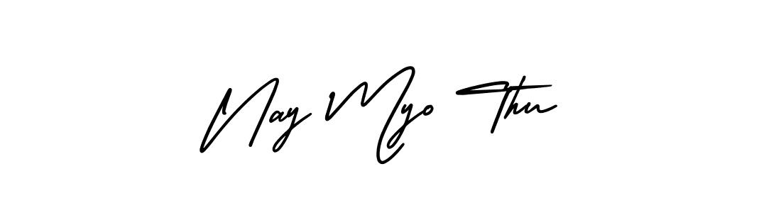 Nay Myo Thu stylish signature style. Best Handwritten Sign (AmerikaSignatureDemo-Regular) for my name. Handwritten Signature Collection Ideas for my name Nay Myo Thu. Nay Myo Thu signature style 3 images and pictures png