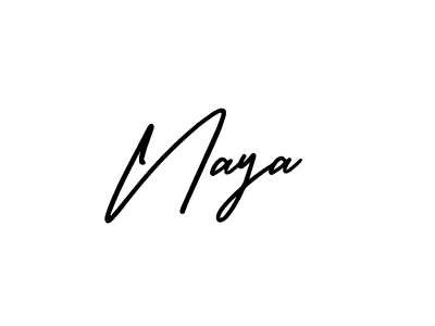 You should practise on your own different ways (AmerikaSignatureDemo-Regular) to write your name (Naya) in signature. don't let someone else do it for you. Naya signature style 3 images and pictures png