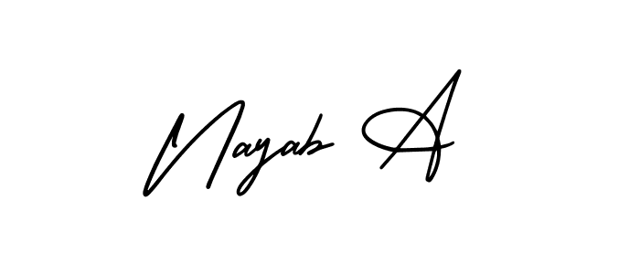 Check out images of Autograph of Nayab A name. Actor Nayab A Signature Style. AmerikaSignatureDemo-Regular is a professional sign style online. Nayab A signature style 3 images and pictures png