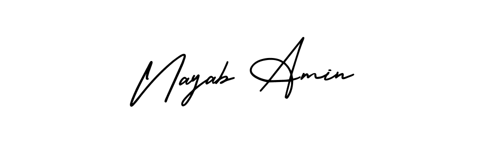 Also You can easily find your signature by using the search form. We will create Nayab Amin name handwritten signature images for you free of cost using AmerikaSignatureDemo-Regular sign style. Nayab Amin signature style 3 images and pictures png