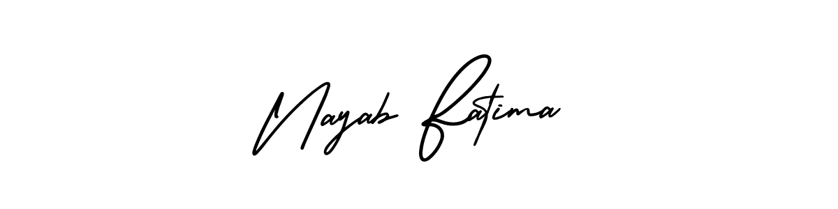 Nayab Fatima stylish signature style. Best Handwritten Sign (AmerikaSignatureDemo-Regular) for my name. Handwritten Signature Collection Ideas for my name Nayab Fatima. Nayab Fatima signature style 3 images and pictures png