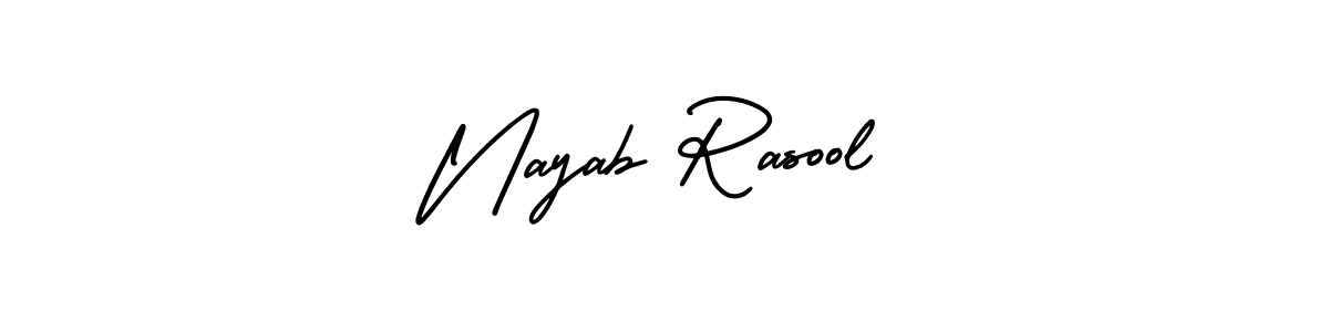 How to make Nayab Rasool signature? AmerikaSignatureDemo-Regular is a professional autograph style. Create handwritten signature for Nayab Rasool name. Nayab Rasool signature style 3 images and pictures png