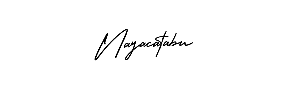 Use a signature maker to create a handwritten signature online. With this signature software, you can design (AmerikaSignatureDemo-Regular) your own signature for name Nayacatabu. Nayacatabu signature style 3 images and pictures png