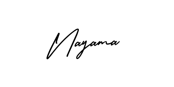 The best way (AmerikaSignatureDemo-Regular) to make a short signature is to pick only two or three words in your name. The name Nayama include a total of six letters. For converting this name. Nayama signature style 3 images and pictures png