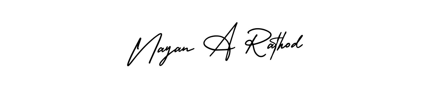 Similarly AmerikaSignatureDemo-Regular is the best handwritten signature design. Signature creator online .You can use it as an online autograph creator for name Nayan A Rathod. Nayan A Rathod signature style 3 images and pictures png
