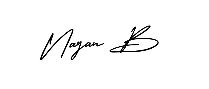 How to make Nayan B signature? AmerikaSignatureDemo-Regular is a professional autograph style. Create handwritten signature for Nayan B name. Nayan B signature style 3 images and pictures png