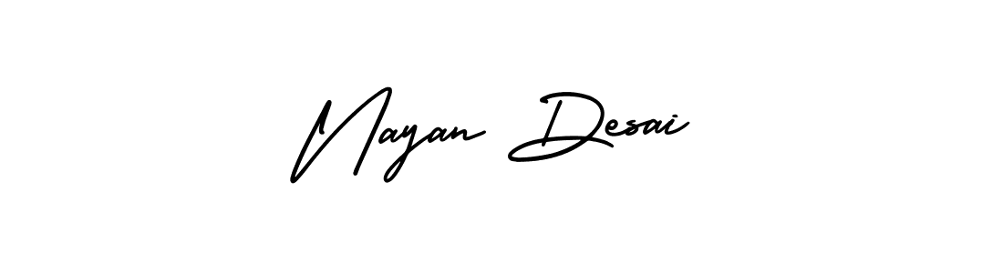 Use a signature maker to create a handwritten signature online. With this signature software, you can design (AmerikaSignatureDemo-Regular) your own signature for name Nayan Desai. Nayan Desai signature style 3 images and pictures png