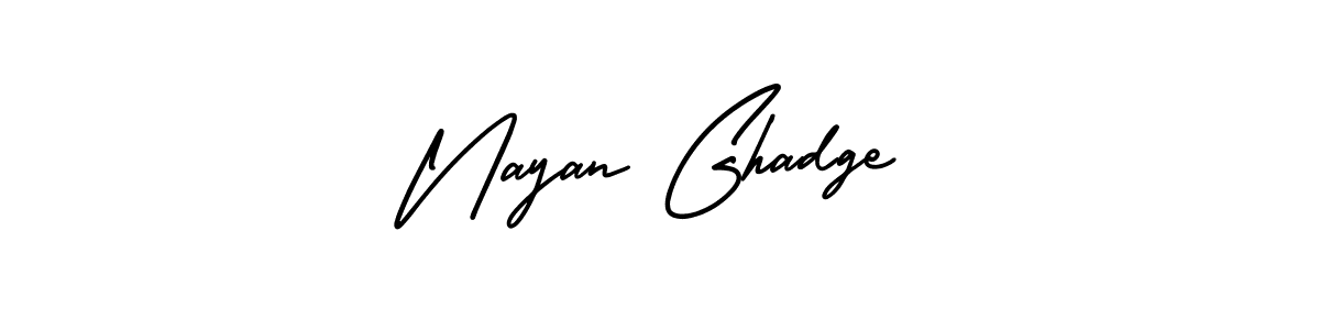 How to make Nayan Ghadge name signature. Use AmerikaSignatureDemo-Regular style for creating short signs online. This is the latest handwritten sign. Nayan Ghadge signature style 3 images and pictures png