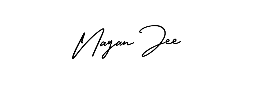 This is the best signature style for the Nayan Jee name. Also you like these signature font (AmerikaSignatureDemo-Regular). Mix name signature. Nayan Jee signature style 3 images and pictures png