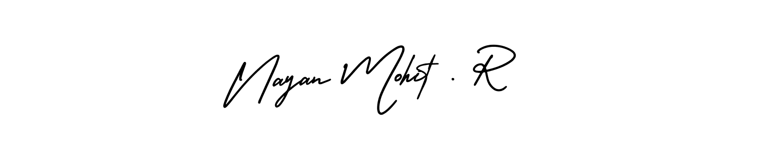 How to make Nayan Mohit . R name signature. Use AmerikaSignatureDemo-Regular style for creating short signs online. This is the latest handwritten sign. Nayan Mohit . R signature style 3 images and pictures png