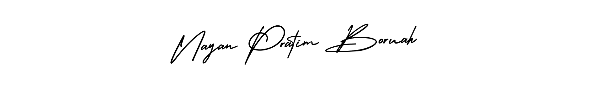 Design your own signature with our free online signature maker. With this signature software, you can create a handwritten (AmerikaSignatureDemo-Regular) signature for name Nayan Pratim Boruah. Nayan Pratim Boruah signature style 3 images and pictures png