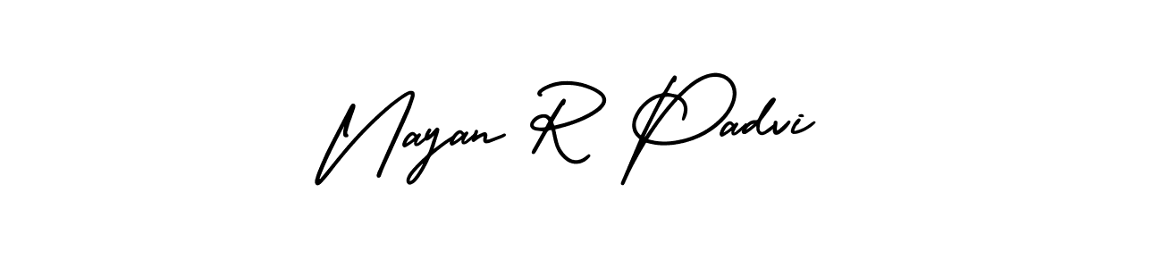 if you are searching for the best signature style for your name Nayan R Padvi. so please give up your signature search. here we have designed multiple signature styles  using AmerikaSignatureDemo-Regular. Nayan R Padvi signature style 3 images and pictures png