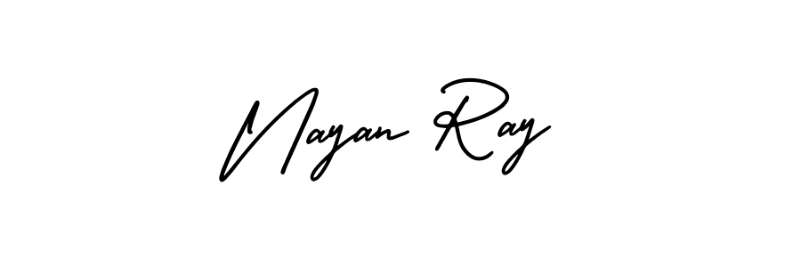 How to make Nayan Ray name signature. Use AmerikaSignatureDemo-Regular style for creating short signs online. This is the latest handwritten sign. Nayan Ray signature style 3 images and pictures png