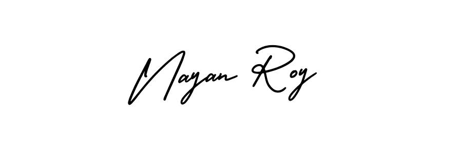 Use a signature maker to create a handwritten signature online. With this signature software, you can design (AmerikaSignatureDemo-Regular) your own signature for name Nayan Roy. Nayan Roy signature style 3 images and pictures png