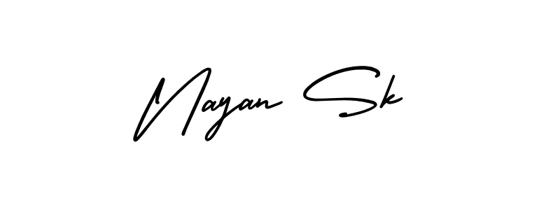 Nayan Sk stylish signature style. Best Handwritten Sign (AmerikaSignatureDemo-Regular) for my name. Handwritten Signature Collection Ideas for my name Nayan Sk. Nayan Sk signature style 3 images and pictures png