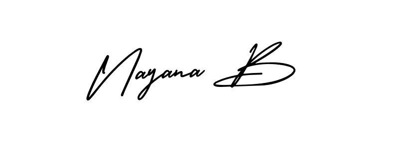 Create a beautiful signature design for name Nayana B. With this signature (AmerikaSignatureDemo-Regular) fonts, you can make a handwritten signature for free. Nayana B signature style 3 images and pictures png