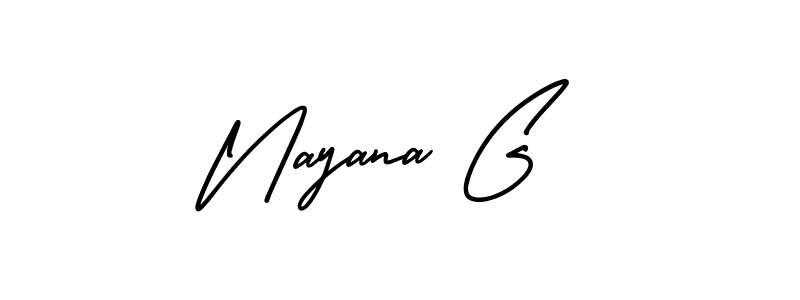 It looks lik you need a new signature style for name Nayana G. Design unique handwritten (AmerikaSignatureDemo-Regular) signature with our free signature maker in just a few clicks. Nayana G signature style 3 images and pictures png
