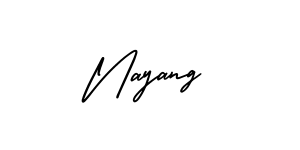 Make a beautiful signature design for name Nayang. With this signature (AmerikaSignatureDemo-Regular) style, you can create a handwritten signature for free. Nayang signature style 3 images and pictures png