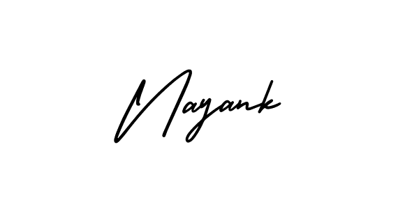 Use a signature maker to create a handwritten signature online. With this signature software, you can design (AmerikaSignatureDemo-Regular) your own signature for name Nayank. Nayank signature style 3 images and pictures png