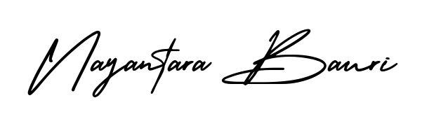 The AmerikaSignatureDemo-Regular handwriting style adds charm and authenticity to name Nayantara Bauri. A wonderful choice for personal thank-you notes. Nayantara Bauri signature style 3 images and pictures png