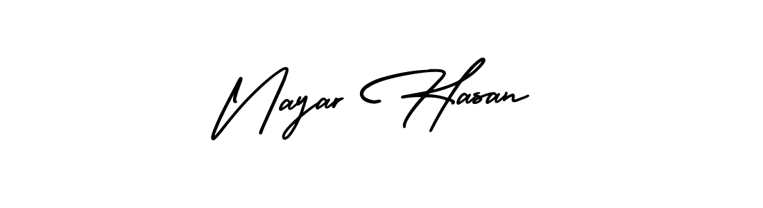 if you are searching for the best signature style for your name Nayar Hasan. so please give up your signature search. here we have designed multiple signature styles  using AmerikaSignatureDemo-Regular. Nayar Hasan signature style 3 images and pictures png