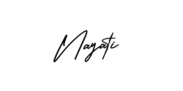 Use a signature maker to create a handwritten signature online. With this signature software, you can design (AmerikaSignatureDemo-Regular) your own signature for name Nayati. Nayati signature style 3 images and pictures png