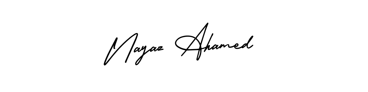 Nayaz Ahamed stylish signature style. Best Handwritten Sign (AmerikaSignatureDemo-Regular) for my name. Handwritten Signature Collection Ideas for my name Nayaz Ahamed. Nayaz Ahamed signature style 3 images and pictures png