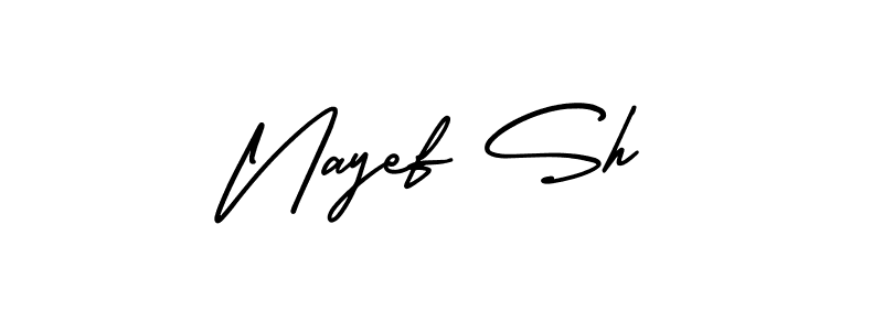 How to make Nayef Sh name signature. Use AmerikaSignatureDemo-Regular style for creating short signs online. This is the latest handwritten sign. Nayef Sh signature style 3 images and pictures png