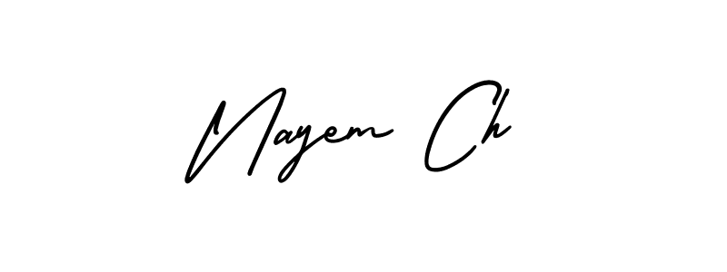 Nayem Ch stylish signature style. Best Handwritten Sign (AmerikaSignatureDemo-Regular) for my name. Handwritten Signature Collection Ideas for my name Nayem Ch. Nayem Ch signature style 3 images and pictures png