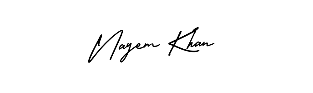 Design your own signature with our free online signature maker. With this signature software, you can create a handwritten (AmerikaSignatureDemo-Regular) signature for name Nayem Khan. Nayem Khan signature style 3 images and pictures png