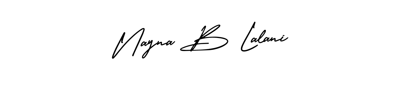 Use a signature maker to create a handwritten signature online. With this signature software, you can design (AmerikaSignatureDemo-Regular) your own signature for name Nayna B Lalani. Nayna B Lalani signature style 3 images and pictures png