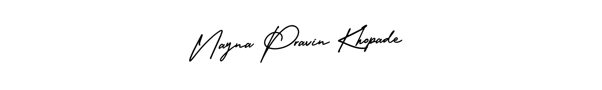 Make a beautiful signature design for name Nayna Pravin Khopade. With this signature (AmerikaSignatureDemo-Regular) style, you can create a handwritten signature for free. Nayna Pravin Khopade signature style 3 images and pictures png
