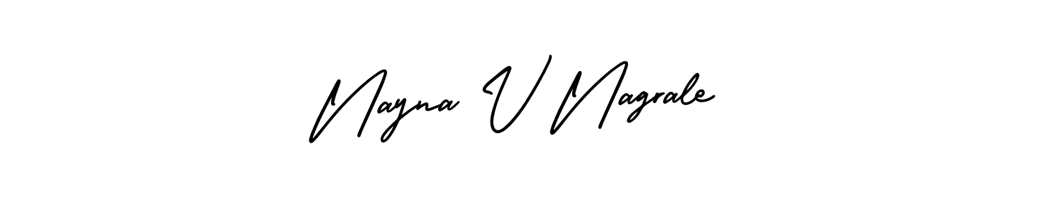 if you are searching for the best signature style for your name Nayna V Nagrale. so please give up your signature search. here we have designed multiple signature styles  using AmerikaSignatureDemo-Regular. Nayna V Nagrale signature style 3 images and pictures png