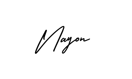 Make a beautiful signature design for name Nayon. With this signature (AmerikaSignatureDemo-Regular) style, you can create a handwritten signature for free. Nayon signature style 3 images and pictures png