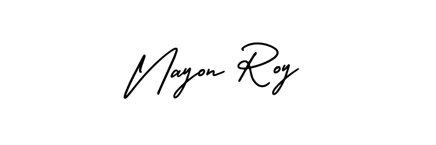 How to Draw Nayon Roy signature style? AmerikaSignatureDemo-Regular is a latest design signature styles for name Nayon Roy. Nayon Roy signature style 3 images and pictures png