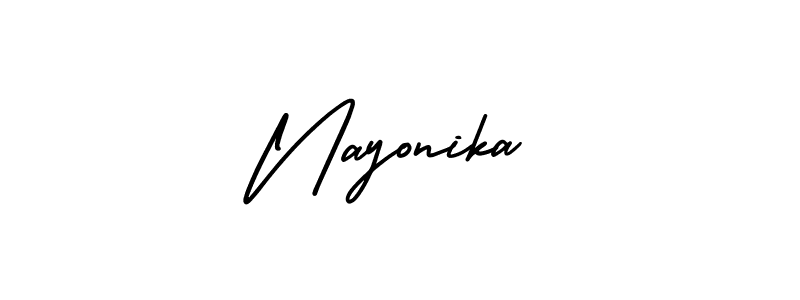 Make a beautiful signature design for name Nayonika. With this signature (AmerikaSignatureDemo-Regular) style, you can create a handwritten signature for free. Nayonika signature style 3 images and pictures png