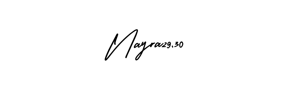 AmerikaSignatureDemo-Regular is a professional signature style that is perfect for those who want to add a touch of class to their signature. It is also a great choice for those who want to make their signature more unique. Get Nayra29,30 name to fancy signature for free. Nayra29,30 signature style 3 images and pictures png